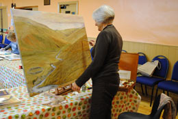 At the easel