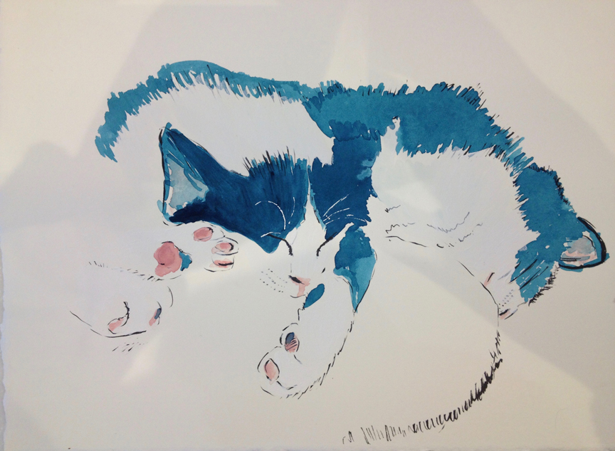 Louise Freeman copyright Tired blue kittens